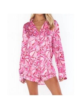 Show Me Your MuMu Favorite PJ Set Candy Hearts Satin Size Medium Color Pink